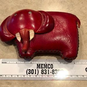 Genuine Leather Handmade Elephant Coin Purse. New without tags.